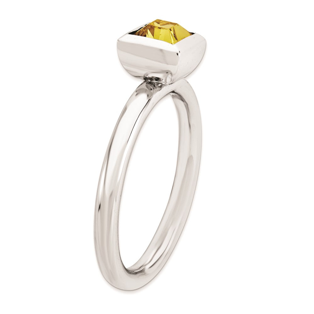 Sterling Silver Stackable Expressions Square November Crystal Ring