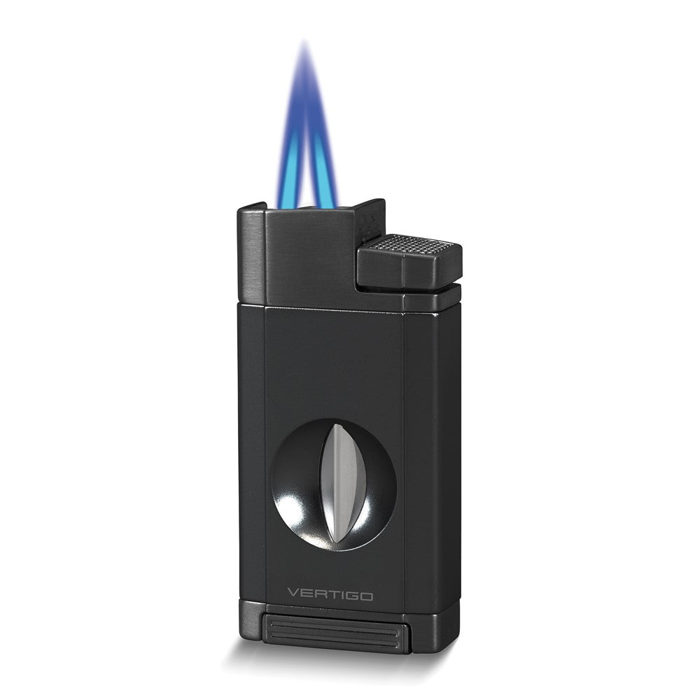 Vertigo Saber Black Double Torch Flame with Slide Out V Cutter
