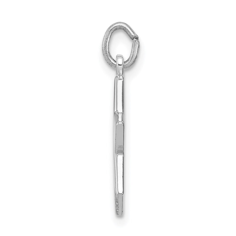 Sterling Silver Rhodium-plated Star of David Charm