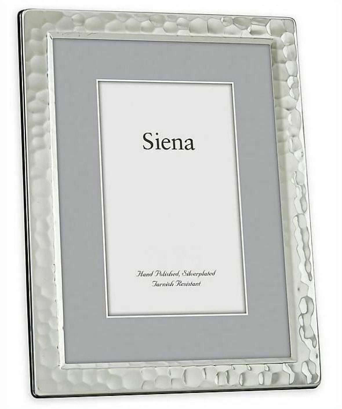 Siena 5-Inch x 7-Inch Narrow Hammered Silver-Plated Picture Frame