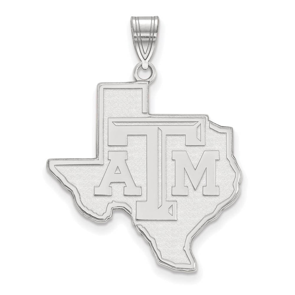 LogoArt Sterling Silver Texas Aandm University XL Pendant Necklace Female Adult