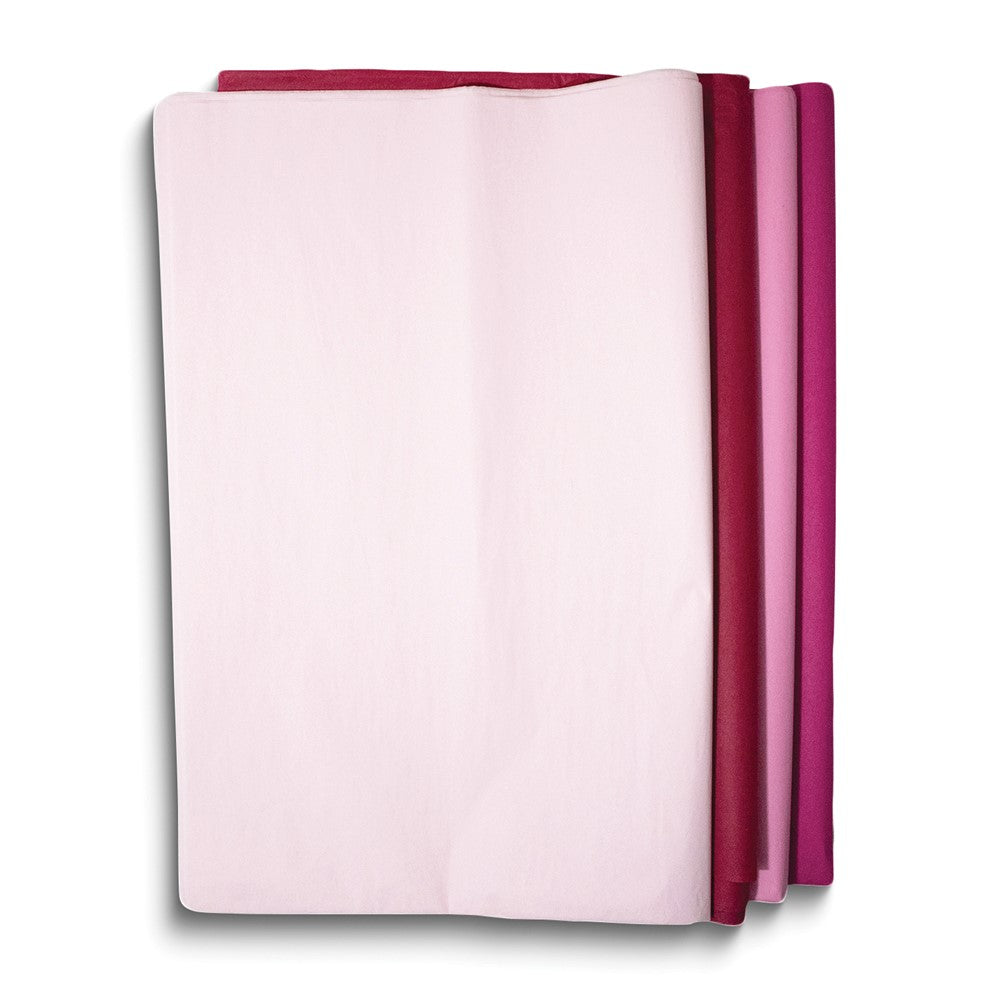 Four Color 48 Sheet White, Light Pink, Dark Pink, Red Mixed Tissue Paper Set - 12 Each Color