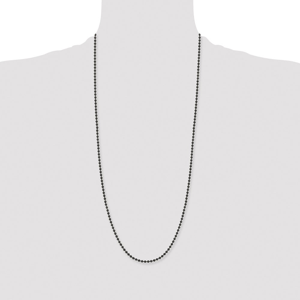 Stainless Steel Polished Black IP-plated 3mm 30in Ball Chain