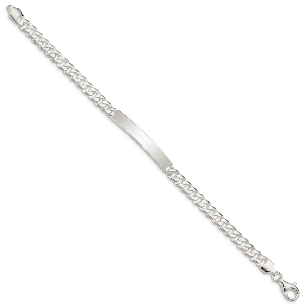 Sterling Silver Curb Link ID Bracelet 7.5 inches