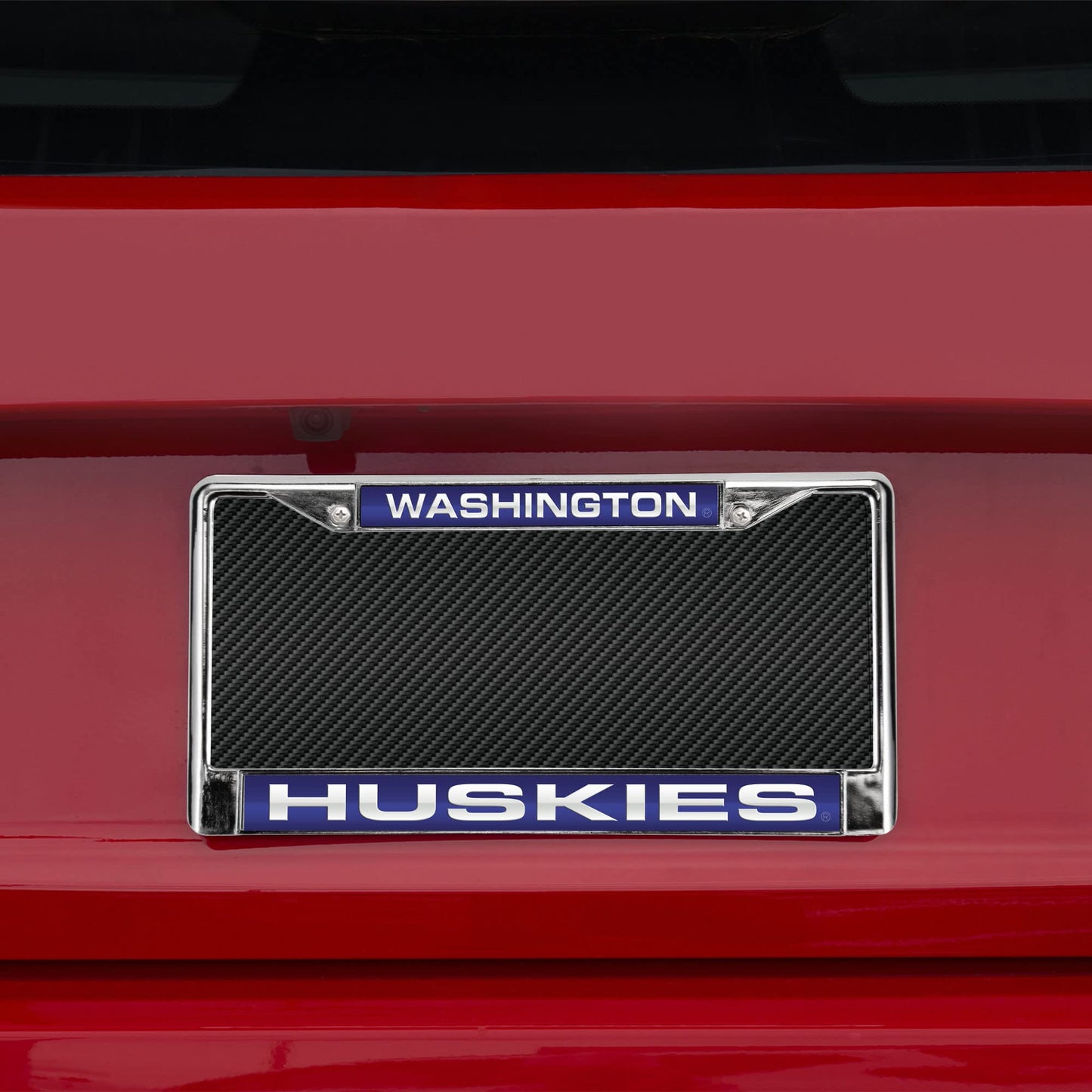 Washington Huskies Chrome Metal Laser Cut License Plate Frame