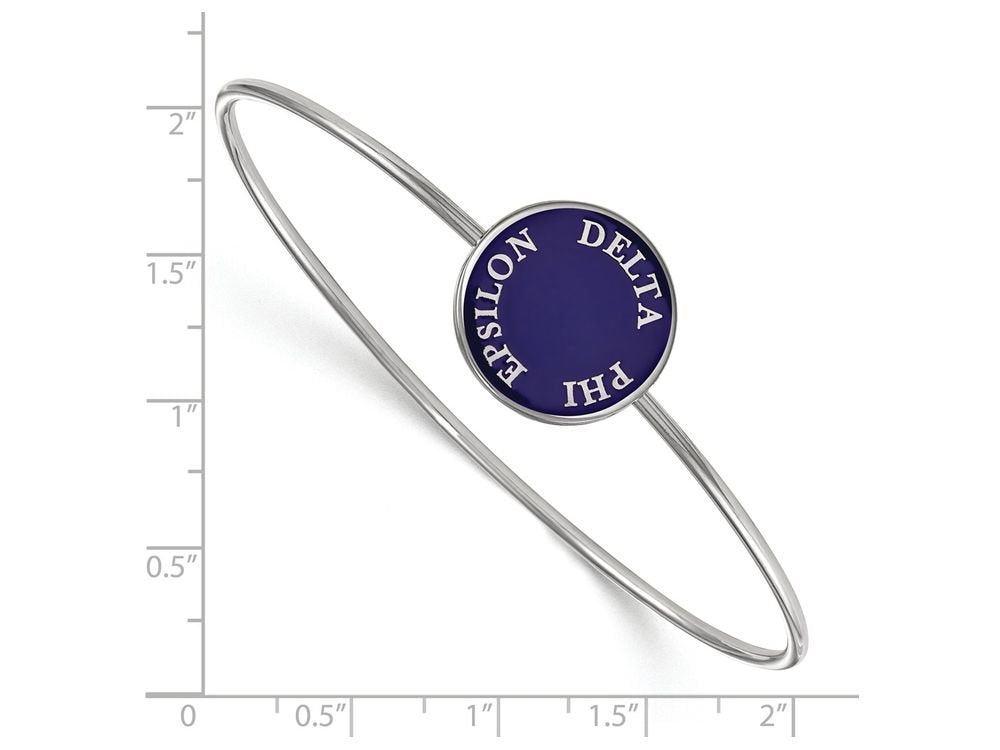 Sterling Silver Official Licensed Greek Sororities Delta Phi Epsilon (???) Enameled Slip-on Bangle
