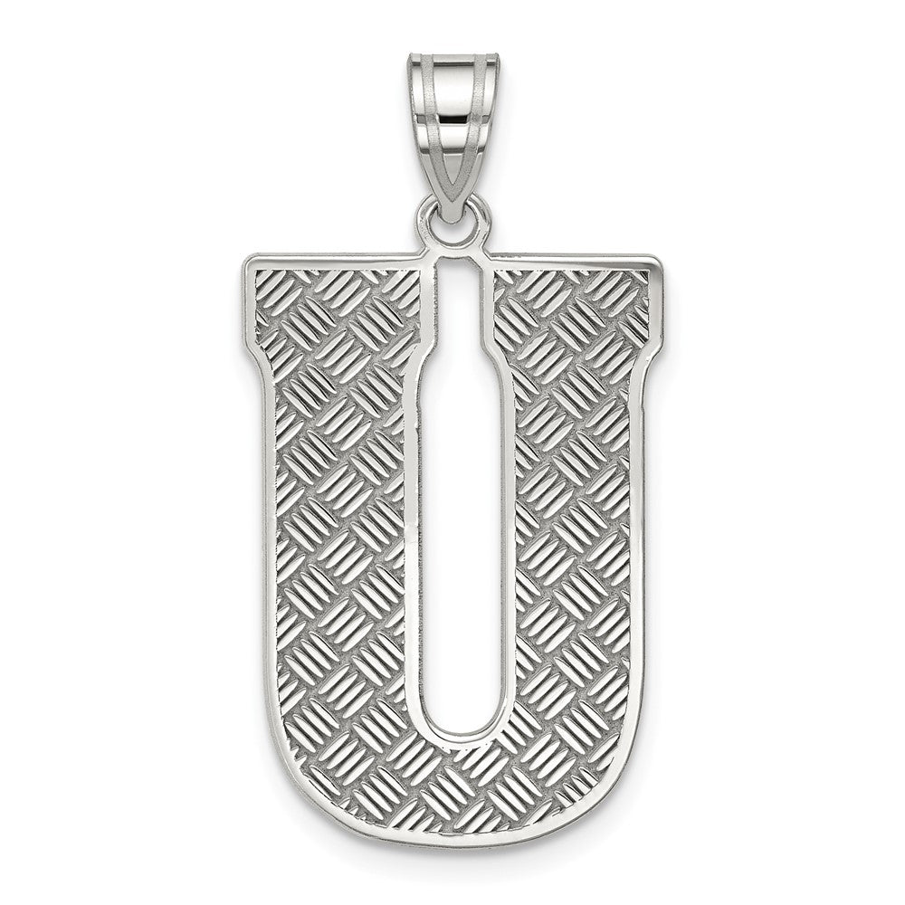 Sterling Silver Letter U Initial Pendant