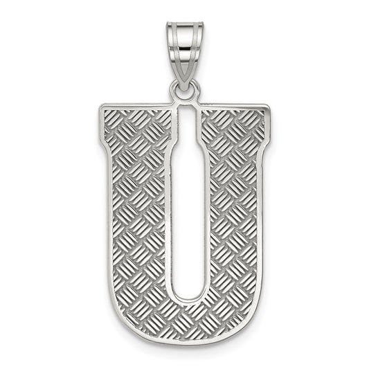 Sterling Silver Letter U Initial Pendant