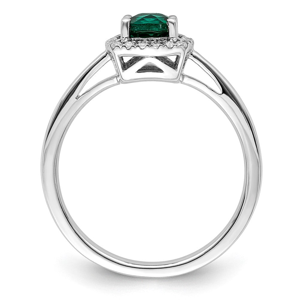 10kw ANT Created Emerald and Diamond Ring