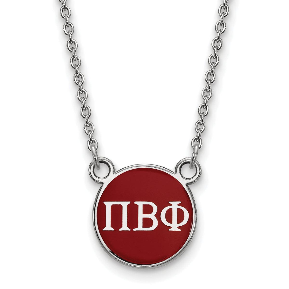 Sterling Silver 18in Official Licensed Greek Sororities Pi Beta Phi (???) XS Enamel Pendant w/Necklace