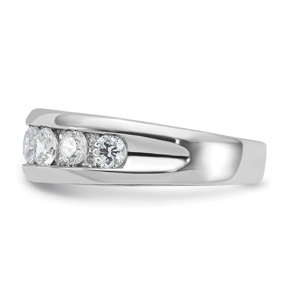 IBGoodman 14k White Gold 1 carat Lab Grown Diamond VS/SI+ G+ Seven Stone Complete Polished Men's Ring