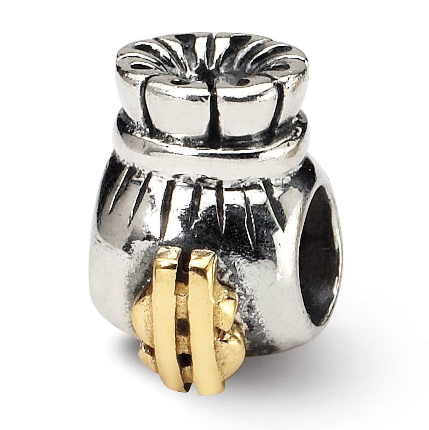 Sterling Silver & 14k Reflections Money Bag Bead