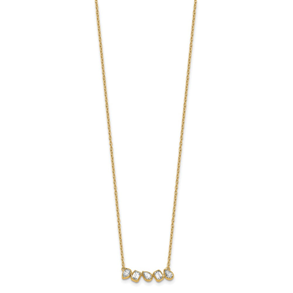 True Origin 14K Yellow Gold 5/8 carat Lab Grown Diamond VS+ F+ 18 in Complete Fashion Bar Necklace