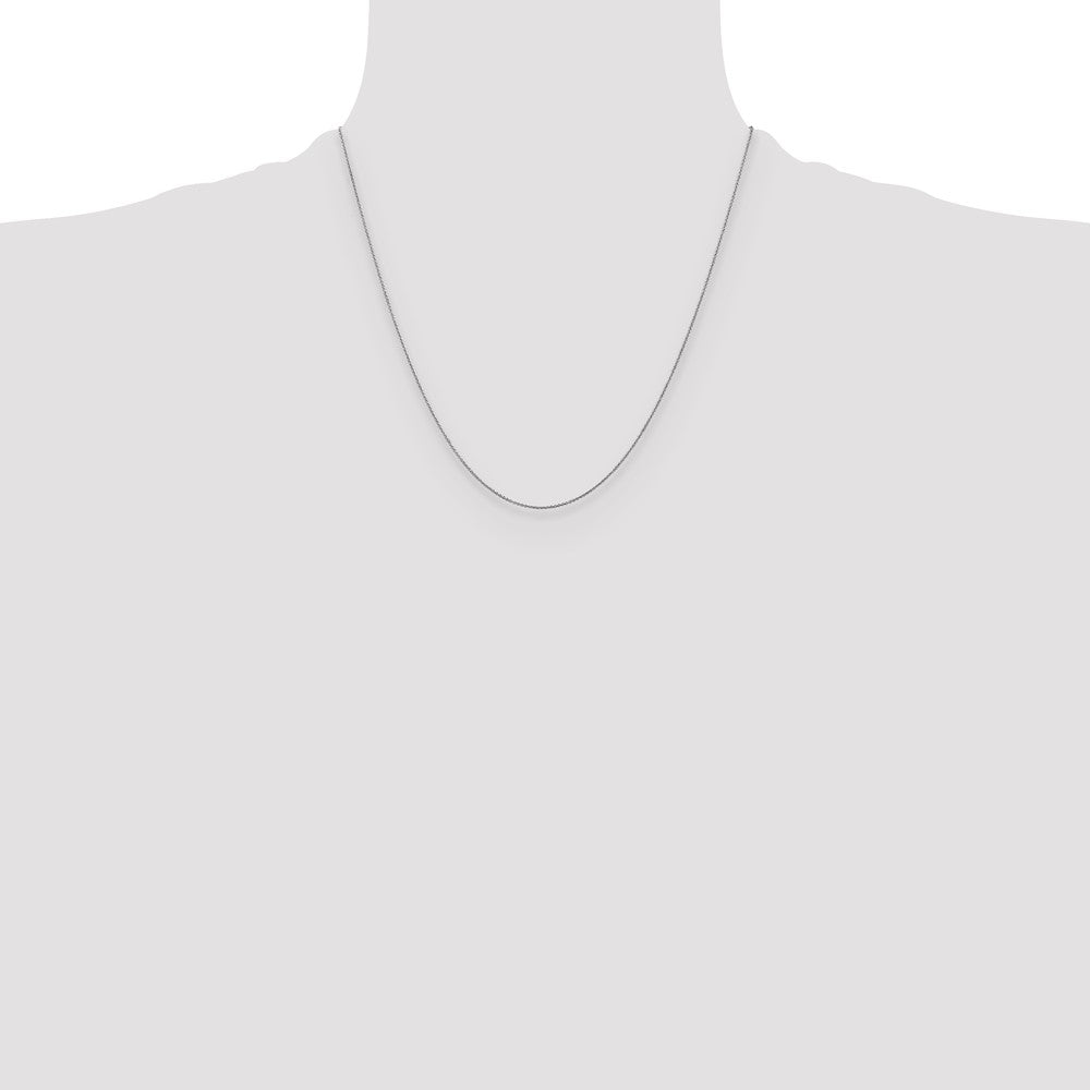 14K White Gold .8mm Round Cable Chain