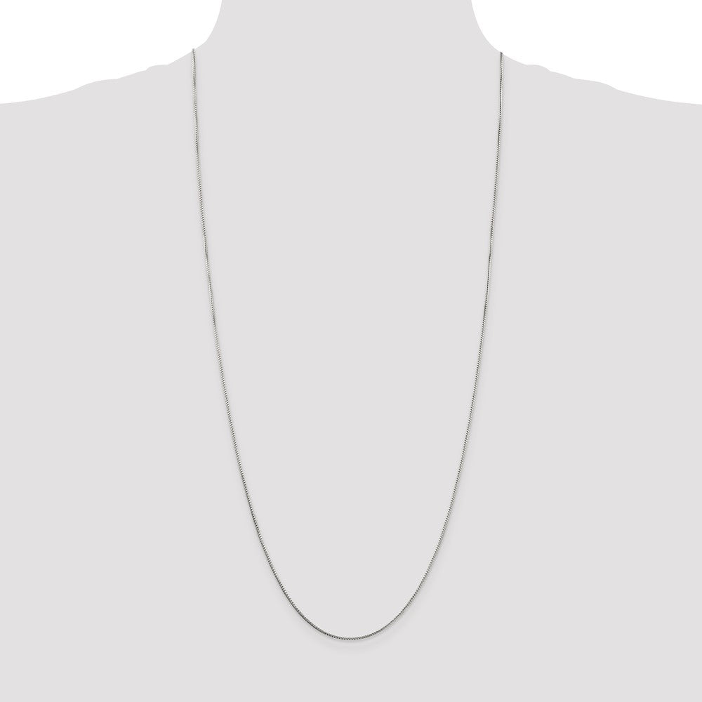 Sterling Silver 1mm 8 Sided Diamond-cut Box Chain 30 Inches