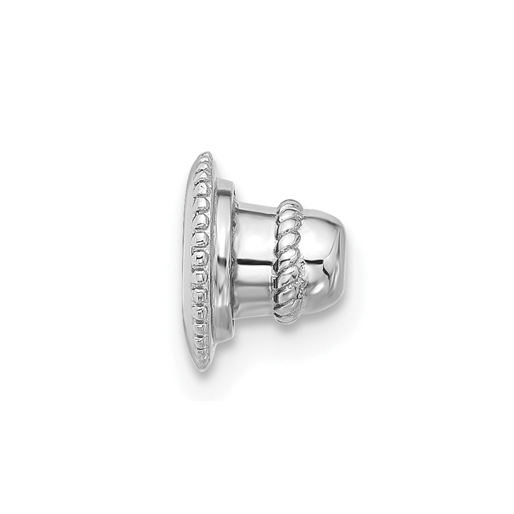 Cheryl M Sterling Silver Rhodium-plated Brilliant-cut 8mm CZ Stud Post Earrings