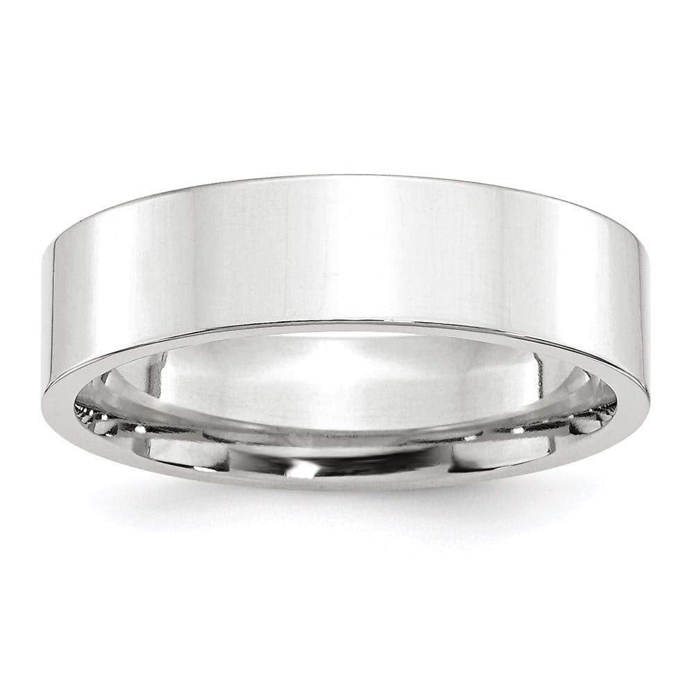 10k White Gold 6mm Standard Weight Flat Comfort Fit Wedding Band Size 10
