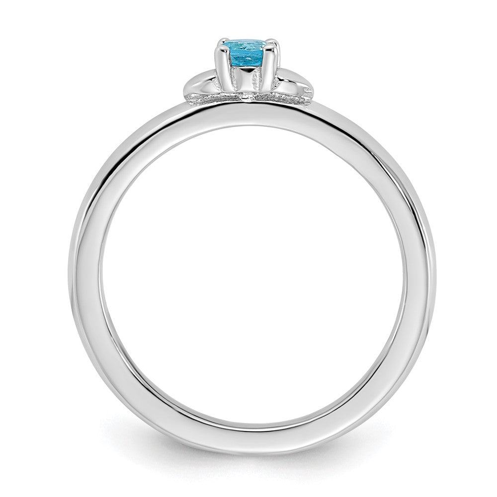 Sterling Silver Stackable Expressions Blue Topaz Ring