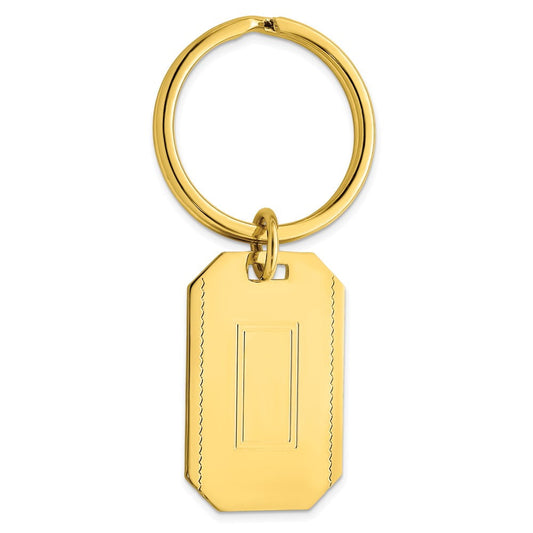 Gold-plated Kelly Waters with Engraveable Area Key Ring QGP3812