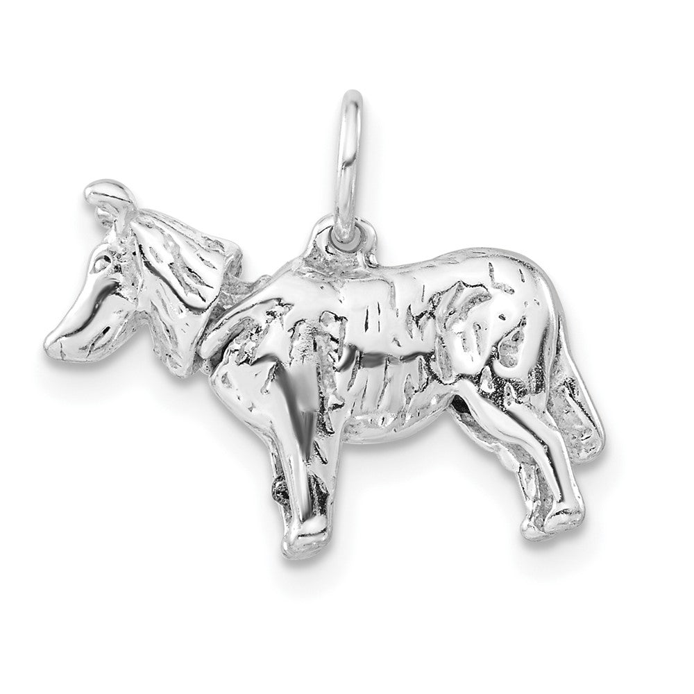 Sterling Silver 3-D Polished Collie Dog Charm