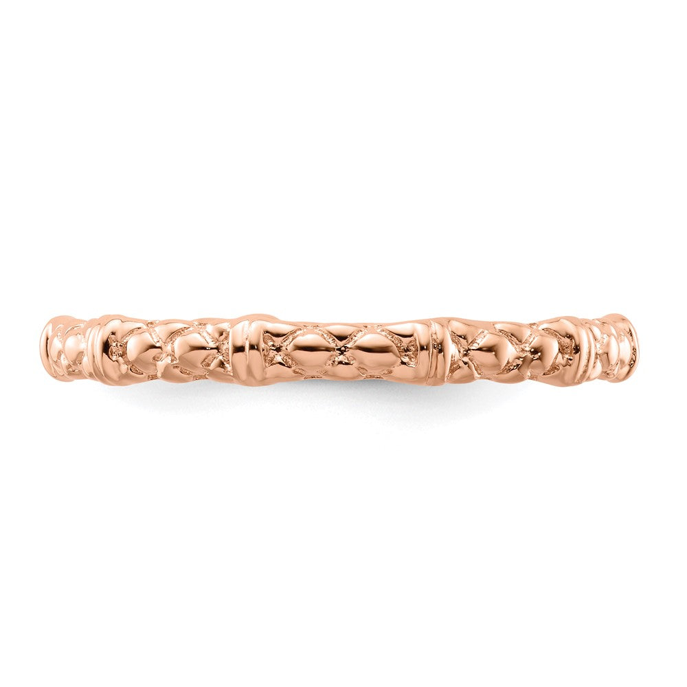 Sterling Silver Stackable Expressions Pink-plated Cable Ring Size -10