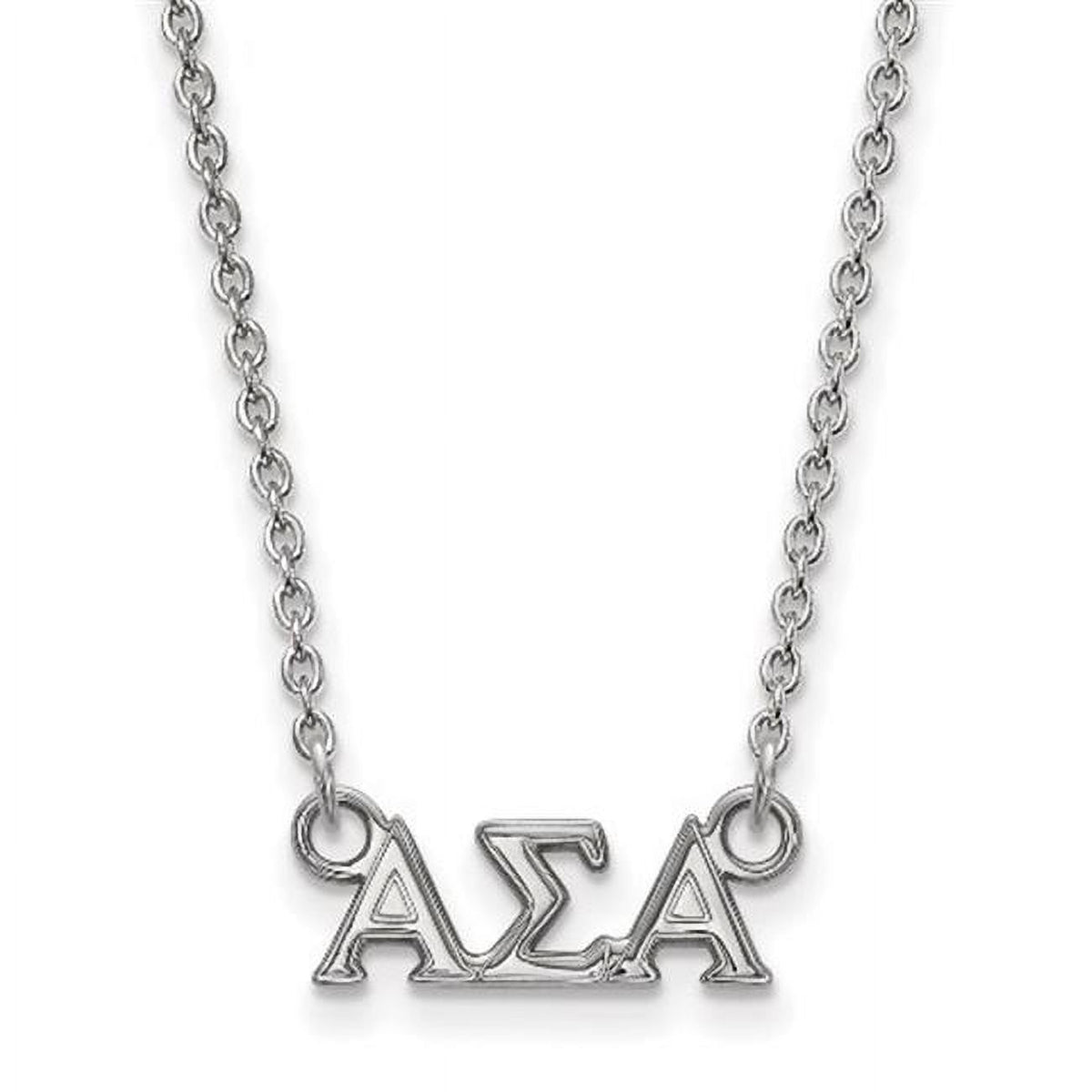Sterling Silver 18in Official Licensed Greek Sororities Alpha Sigma Alpha (???) XS Pendant w/ Necklace