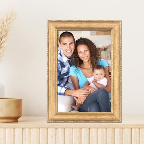4x6 Burnished Gold Picture Frame - Classic Bead Border
