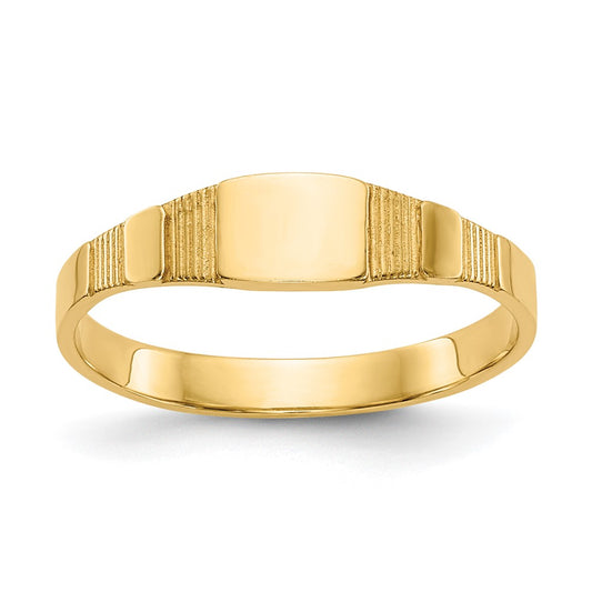 10K Polished Square Baby Signet Ring Size 1.75