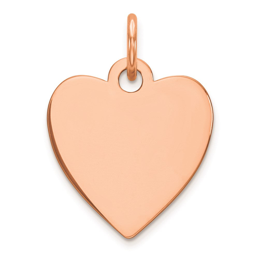 Sterling Silver RG Plated Eng. Heart Polish Front/Satin Back Disc Charm