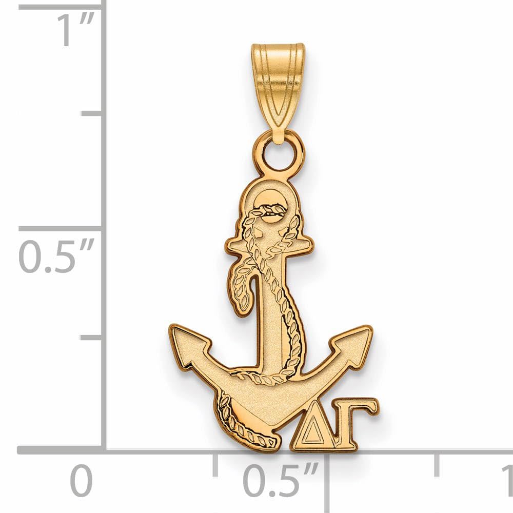Sterling Silver w/ 14K Yellow Gold-Plated Official Licensed Greek Sororities Delta Gamma (??) Small Pendant