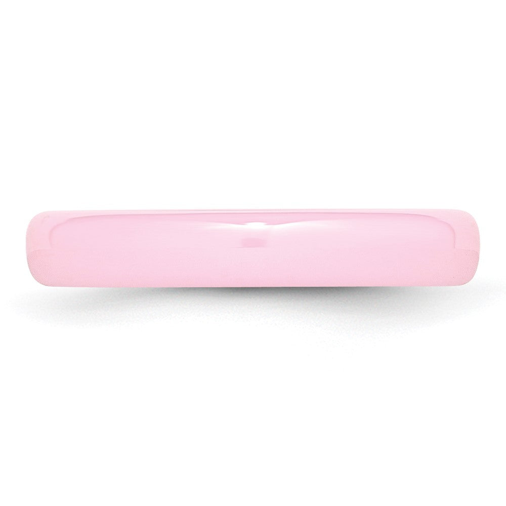 Ceramic Pink 4mm Polished Band Size - 6.5