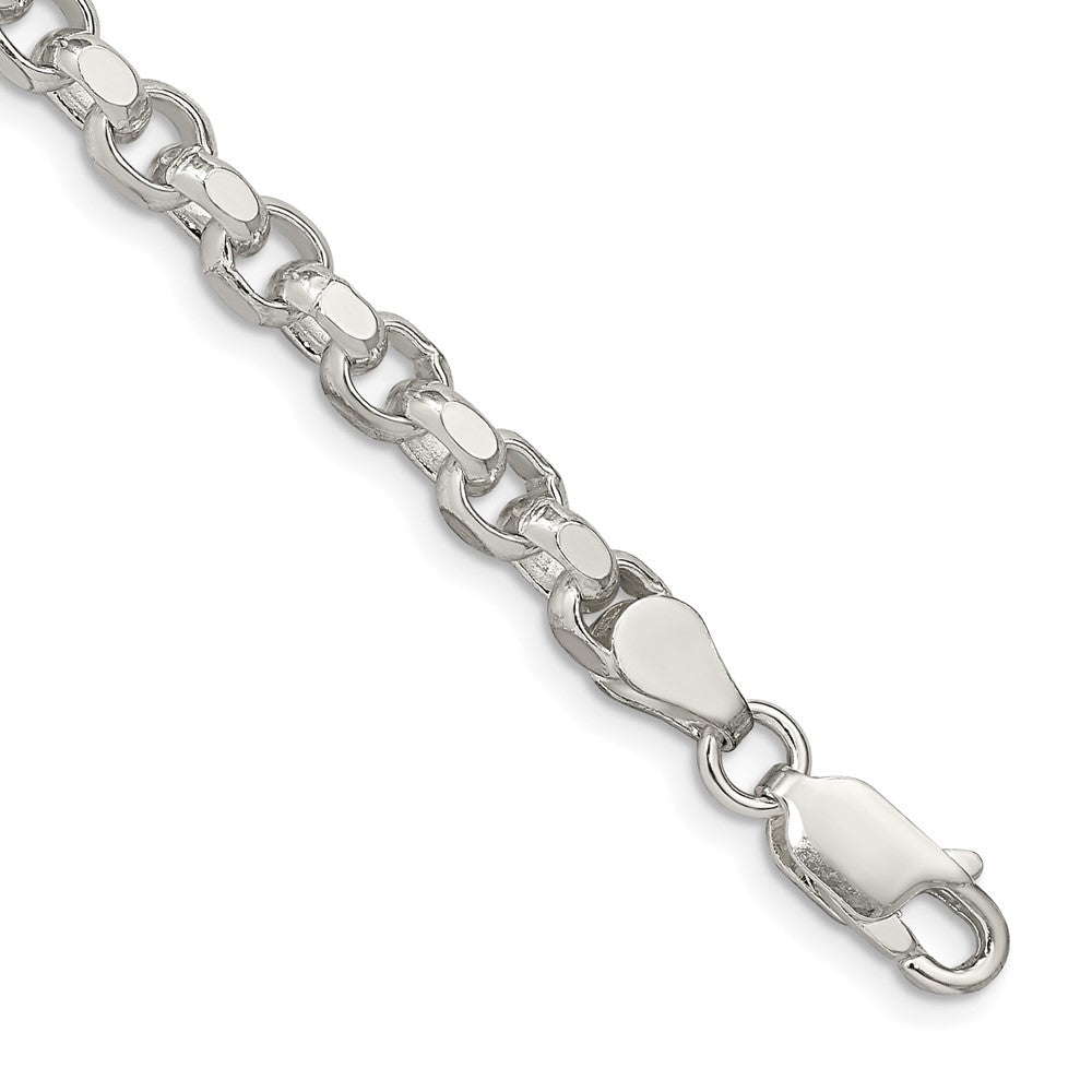 Sterling Silver 4mm Diamond-cut Rolo Chain 7 inches