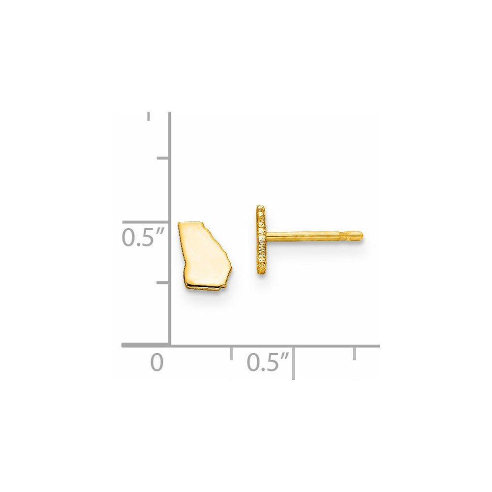 Sterling Silver/Gold-plated Georgia State Earrings