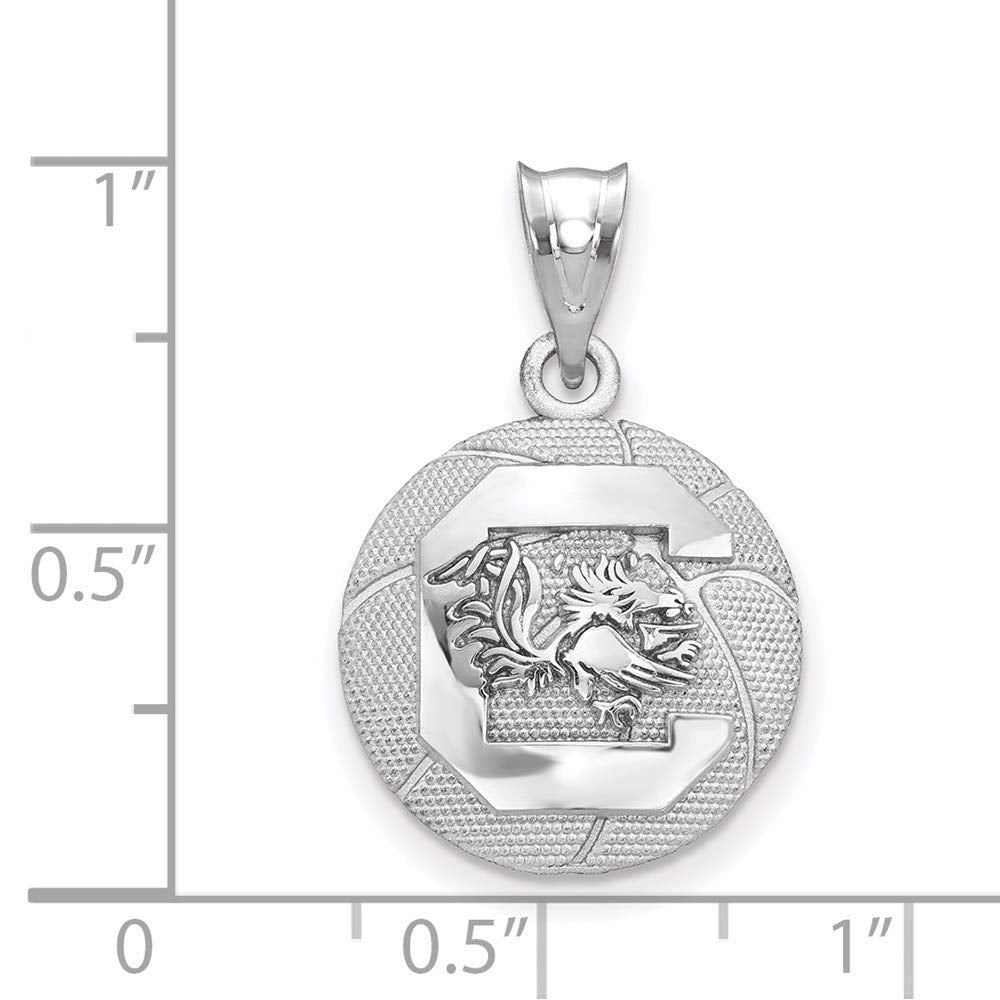 Logoart Sterling Silver the University Of South Carolina Basketball Pendant Female Adult