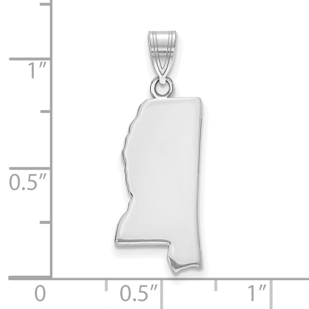 Sterling Silver/Rhodium-plated Mississippi State Pendant