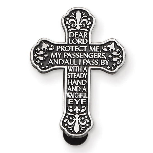 Cathedral Art KVC178 Auto Visor Clip, Traveler's Prayer Cross, 2-3/8-Inch