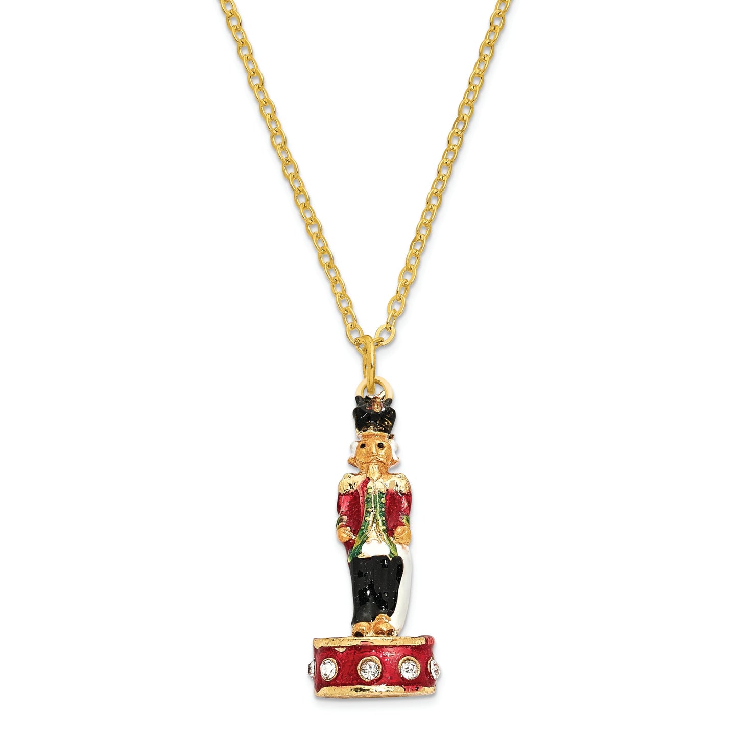 Bejeweled Nutcracker Trinket Box with Charm Pendant