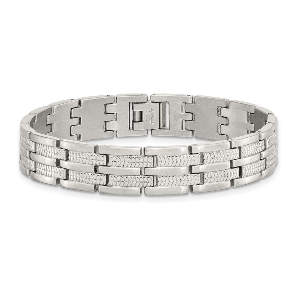 Stainless Steel Brushed and Polished 8.75in Bracelet 8.75 inches