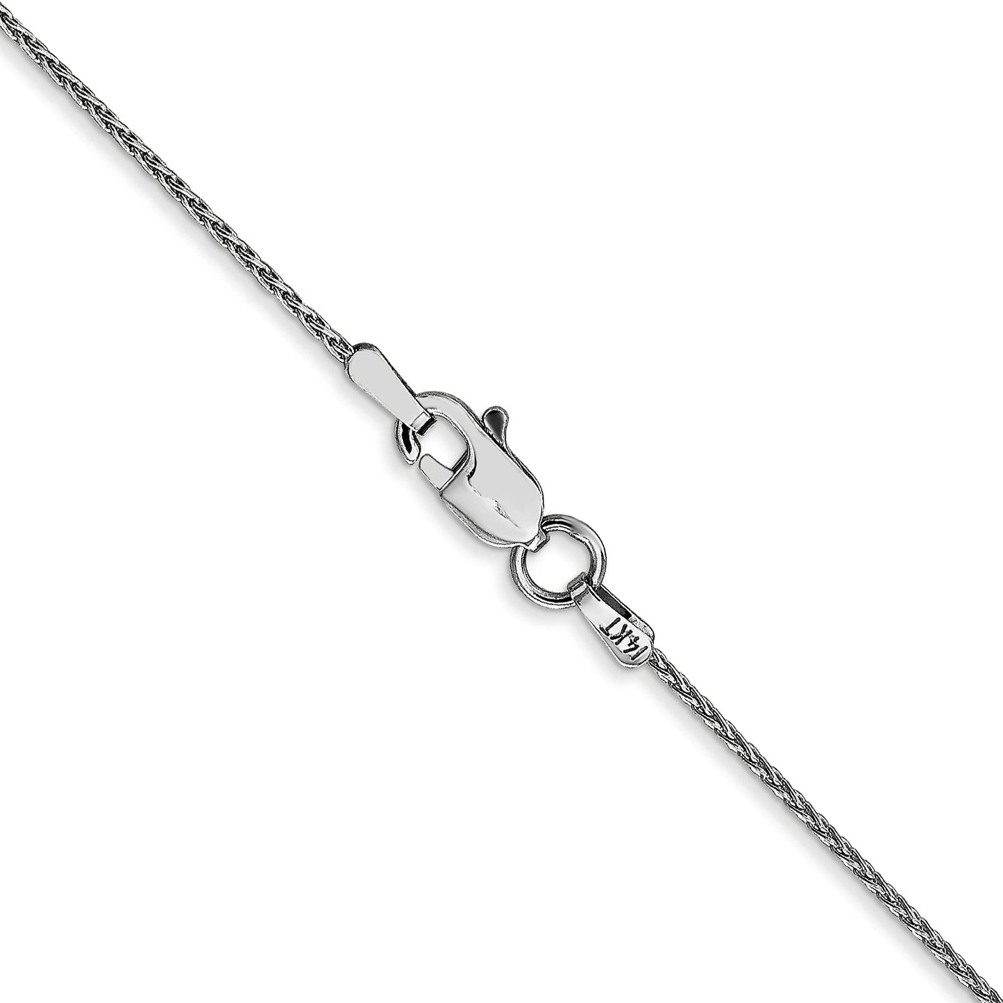 14K White Gold 9 inch 1mm Parisian Wheat with Lobster Clasp Anklet