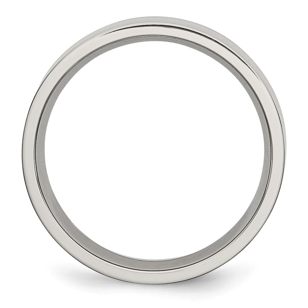 Stainless Steel Brushed 6mm Flat Band Size - 8.5