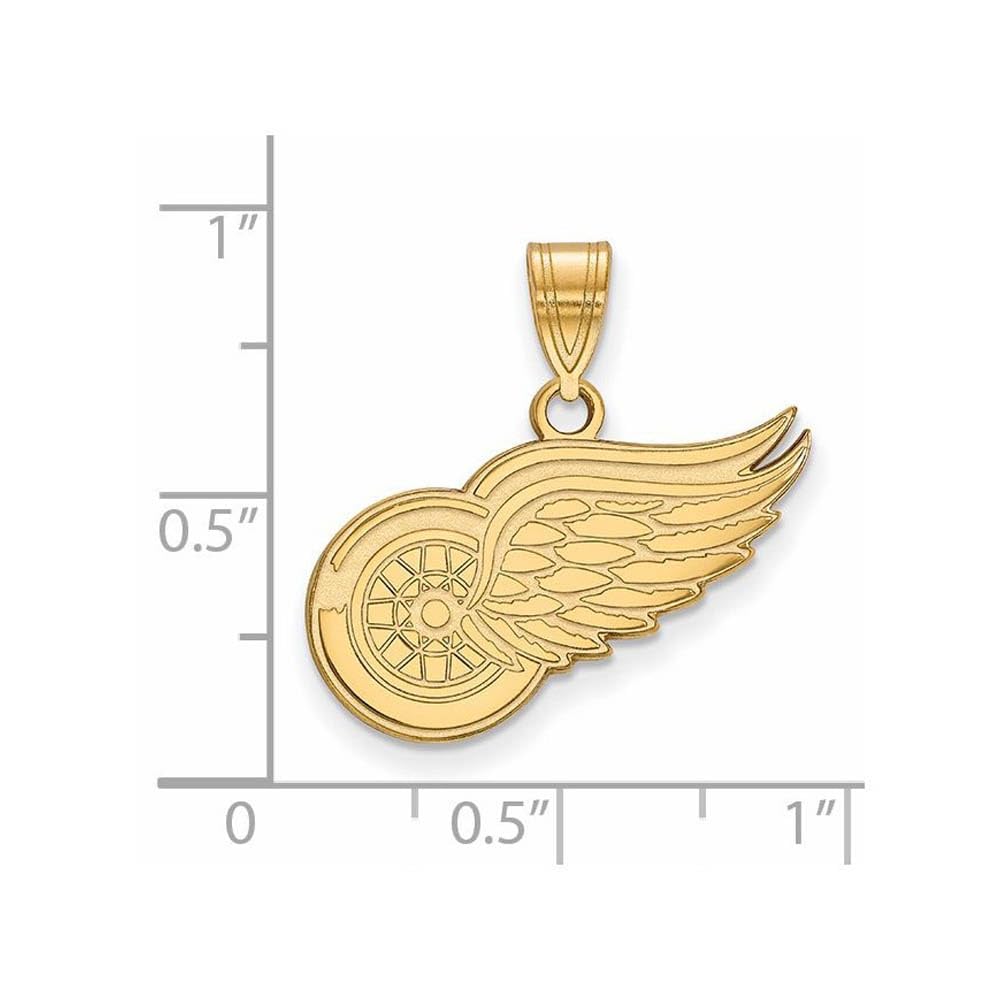 LogoArt 10K Yellow Gold NHL LogoArt Detroit Red Wings Medium Pendant