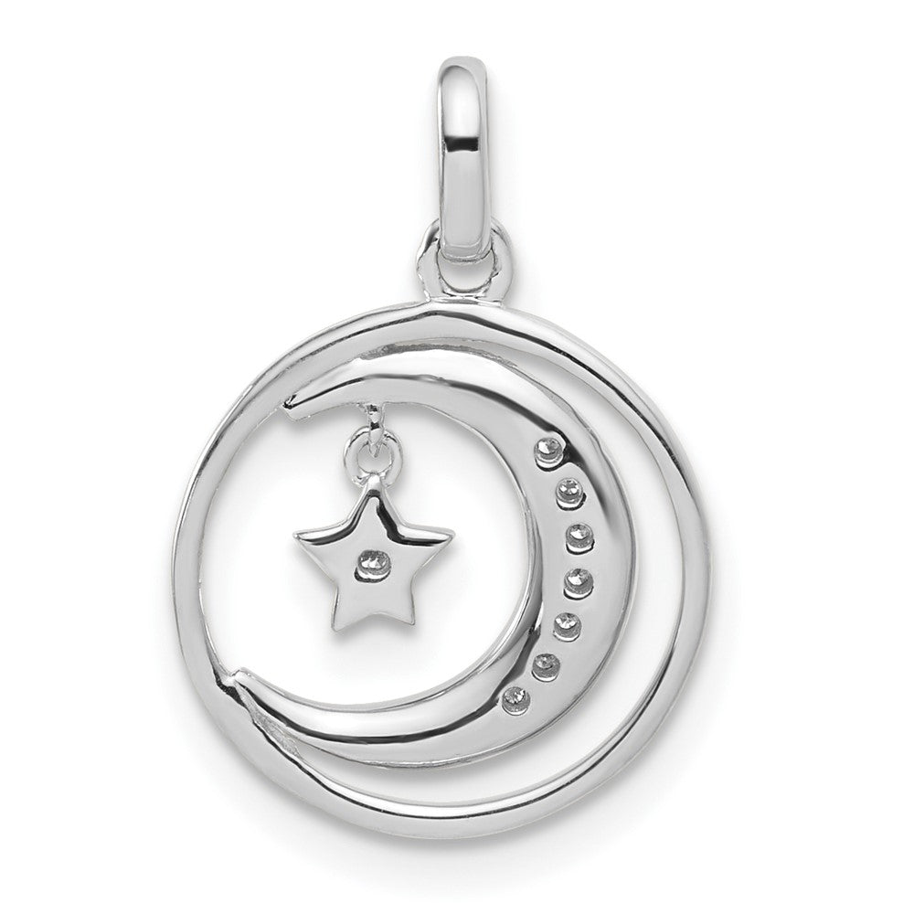 10kw Diamond Moon & Stars Pendant
