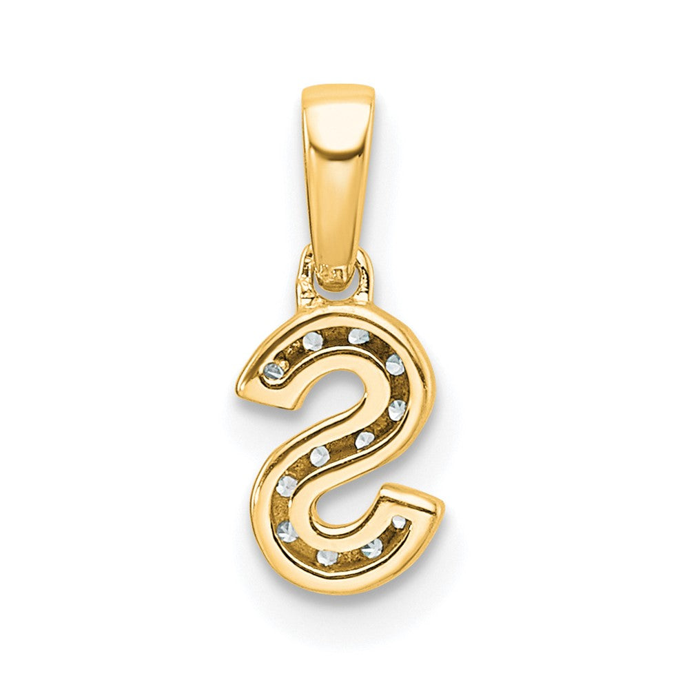 10K Diamond Letter S Initial with Bail Pendant