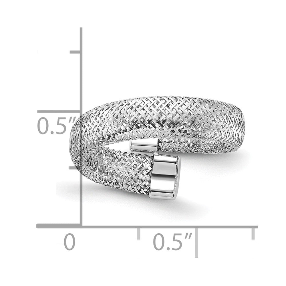 14K w/Rhodium Mesh Bypass Stretch Ring