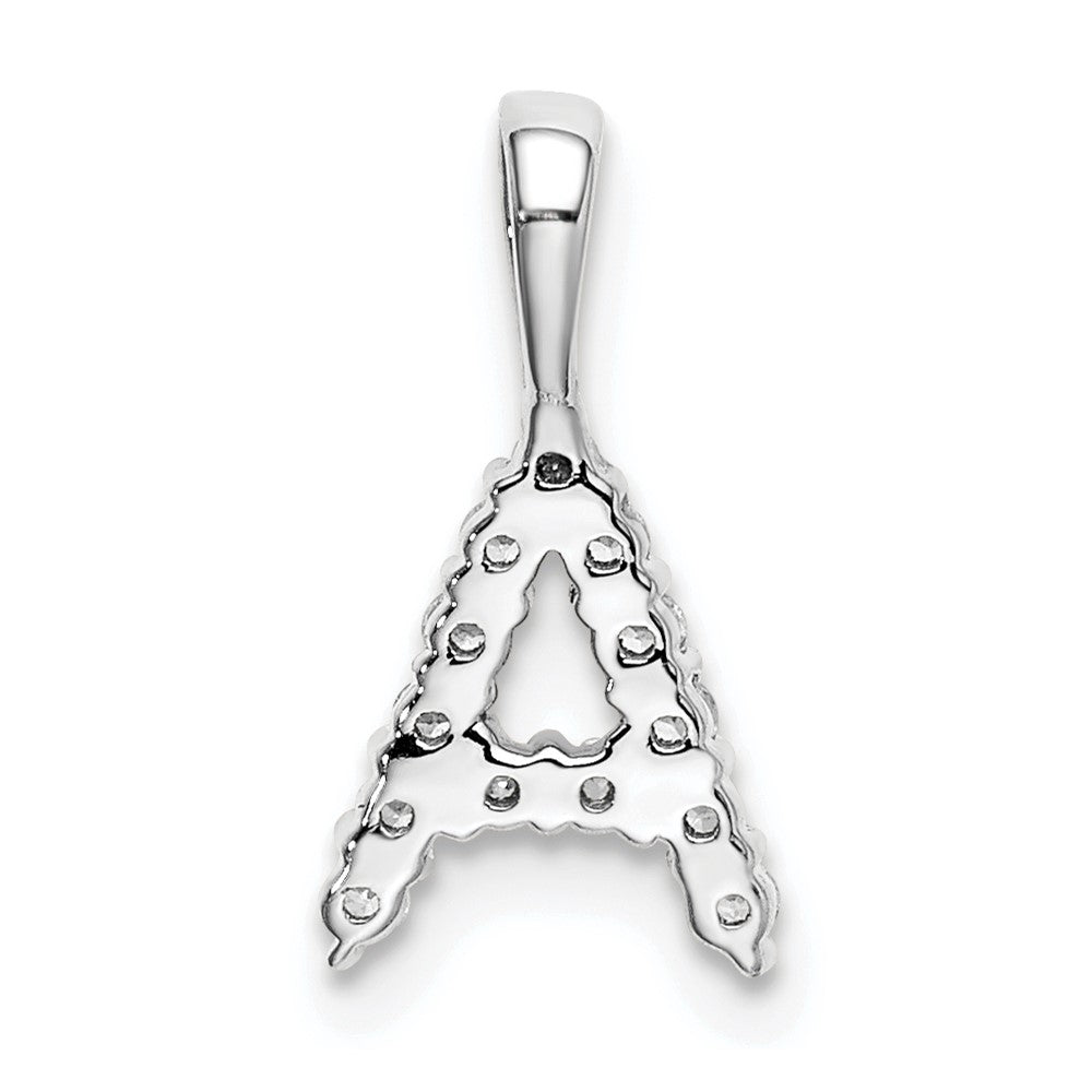 14k White Gold 1/8 carat Lab Grown Diamond VS/SI+ G+ Letter A Initial Pendant