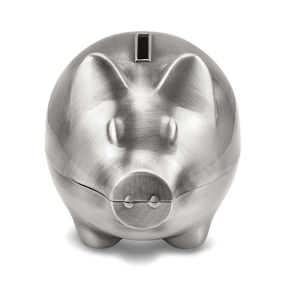 Pewter-tone Finish Metal Piggy Bank