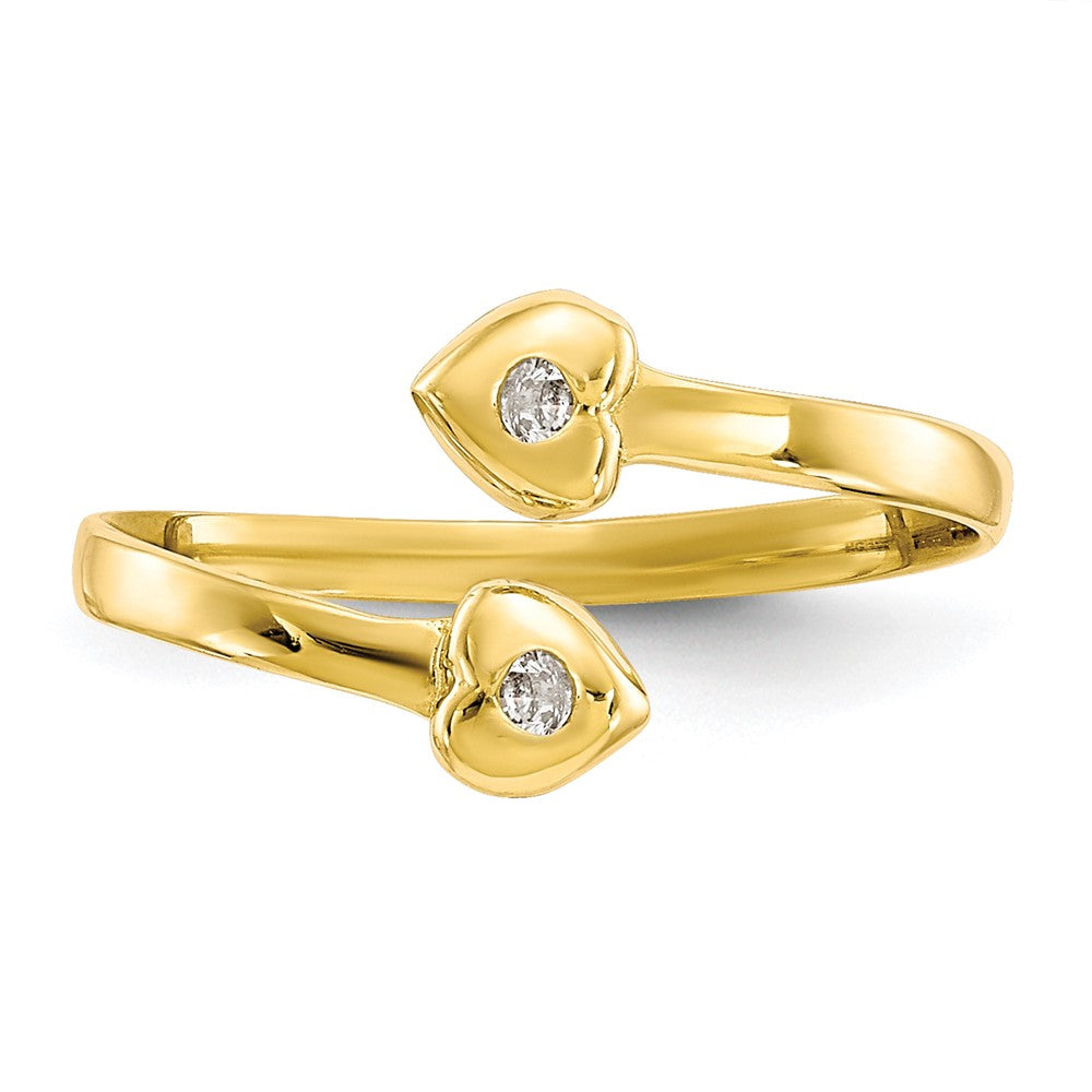 10k CZ Toe Ring Size 3