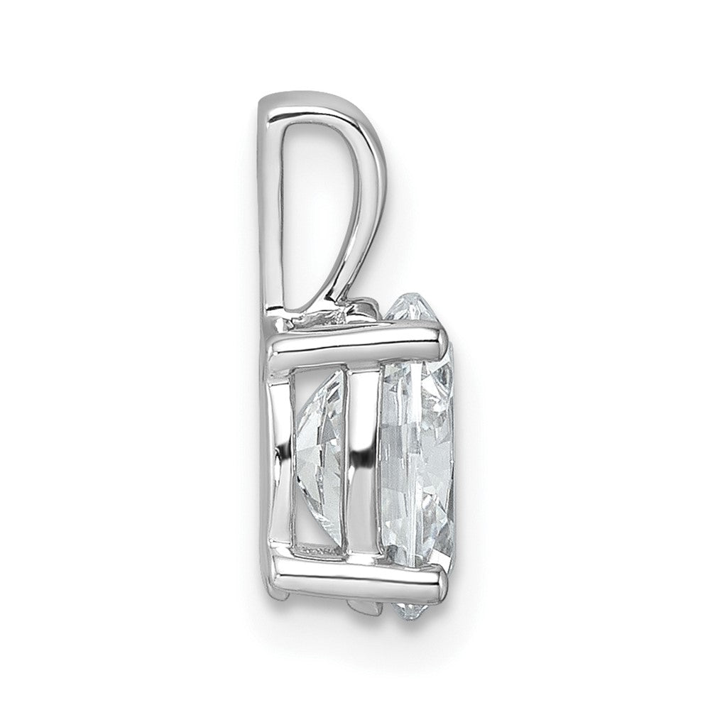 14k White Gold 1 1/2 carat Lab Grown Diamond VS/SI+ G+ Oval Complete Four Prong Pendant