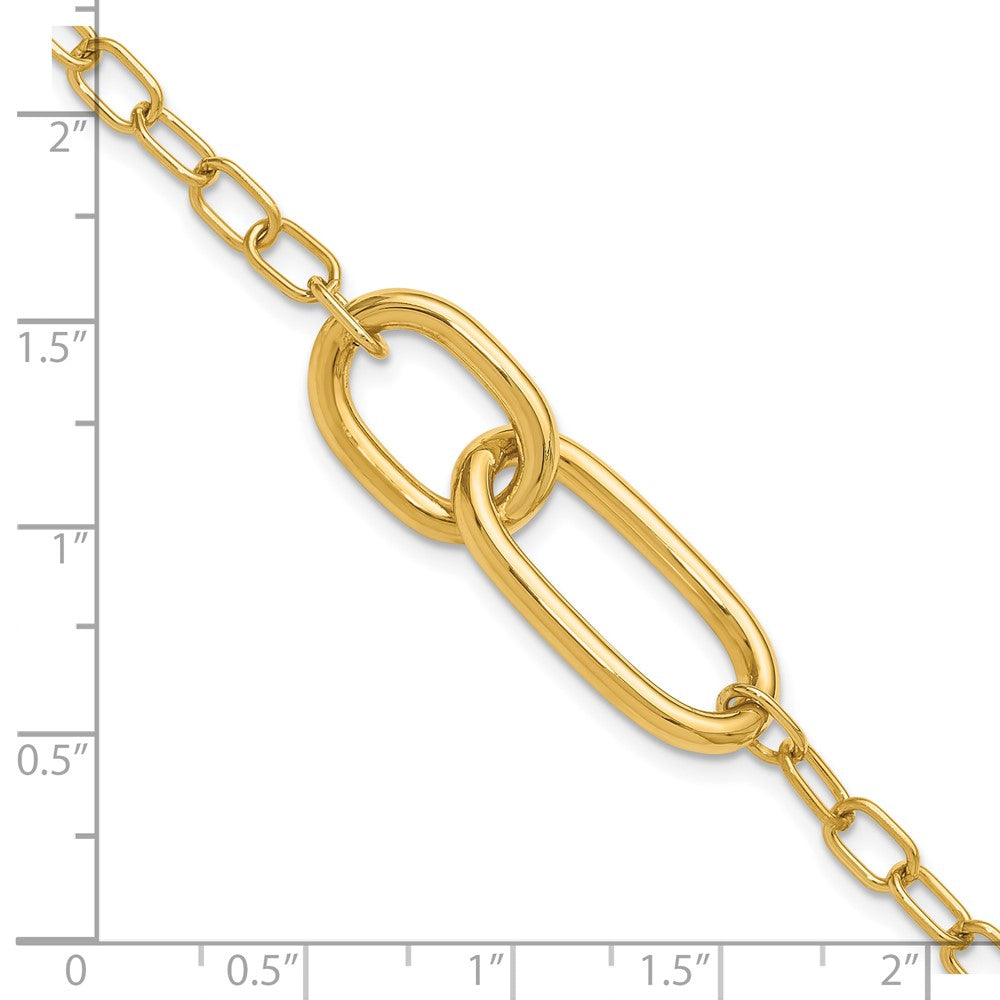 14K Polished Fancy Link Bracelet 7.5  inches