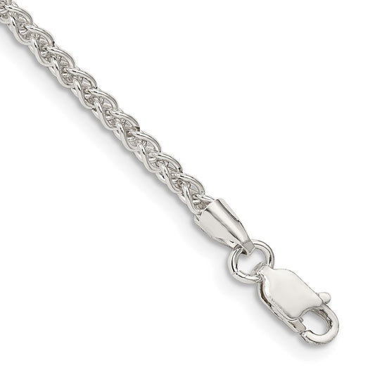 Sterling Silver 2.5mm Round Spiga Chain 8 inches